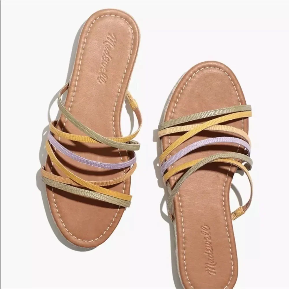 Madewell Sandal The Kathryn Espadrille‎ Slide in Leather Lilac Women Size 11 New